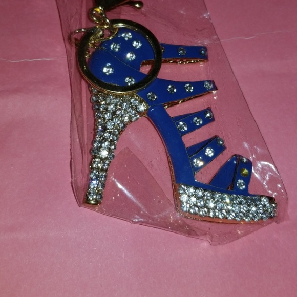 NWT JEWELED STILETTO BOOT & HANBAG KEYCHAIN SET - Picture 2 of 5